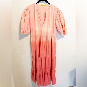 Oliphant Blush and Coral Midi Dress